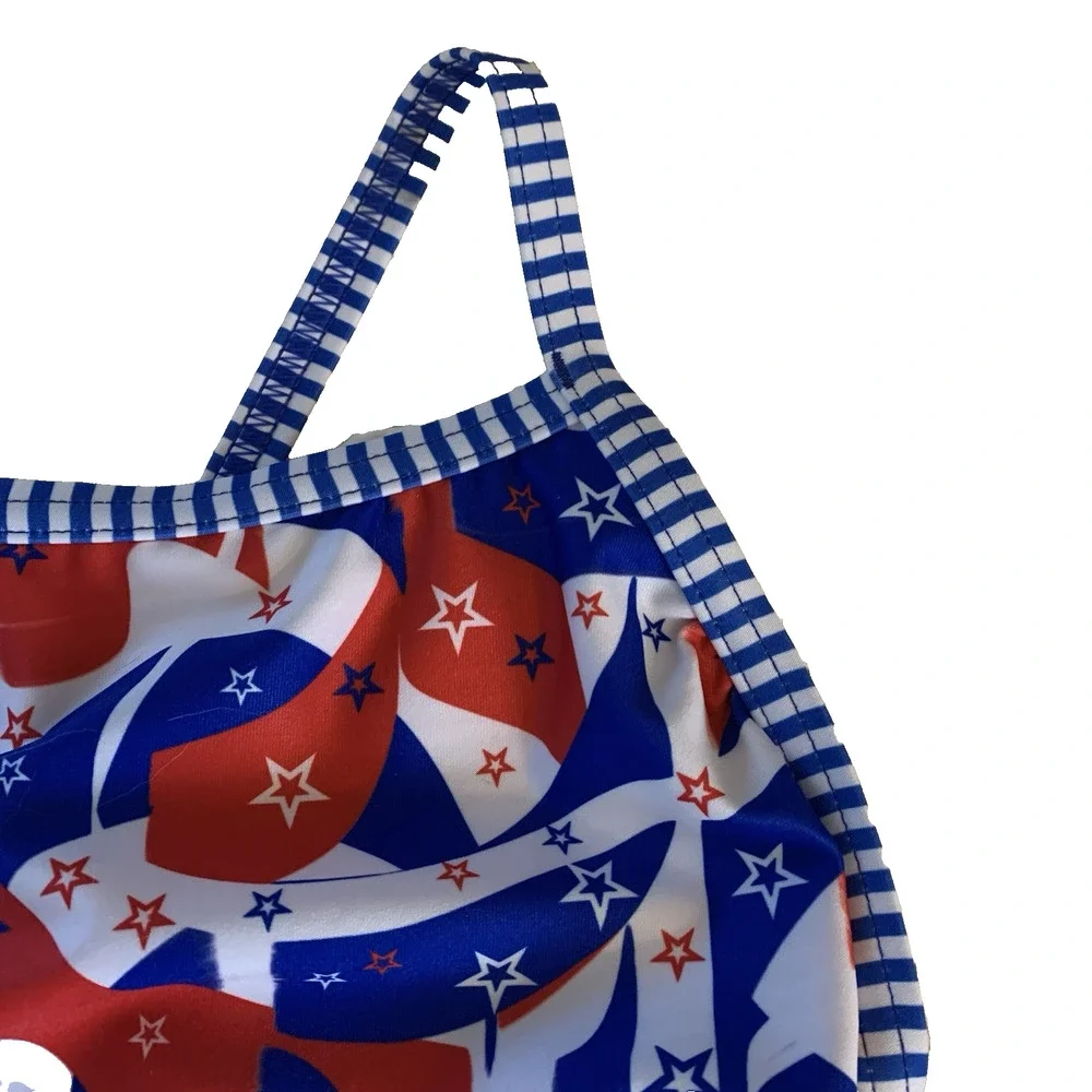 Dolfin Uglies Women's Size 38 Salute V Back Swimsuit MSRP $45 Red, White, & Blue - Picture 5 of 16